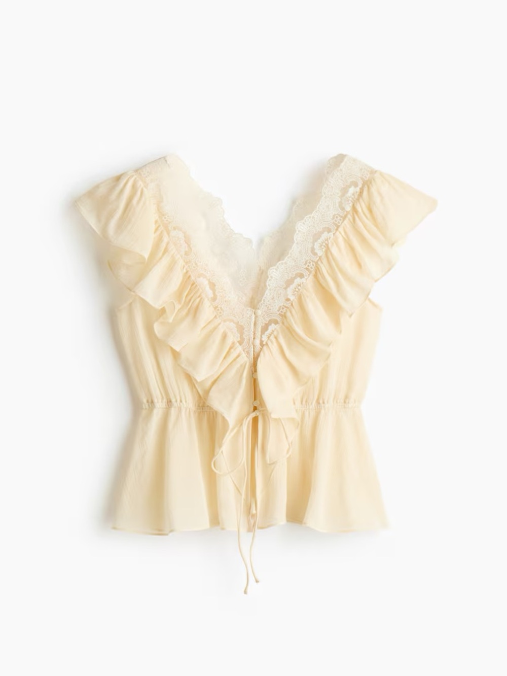 NWT H&M flounce trim lyocell top - Picture 2 of 3